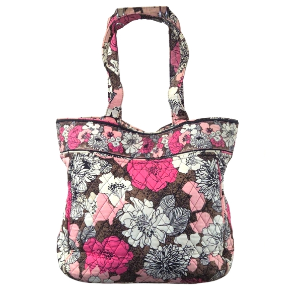 Vera Bradley Handbags - Vera Bradley Pink and Brown Quilted Tote Bag